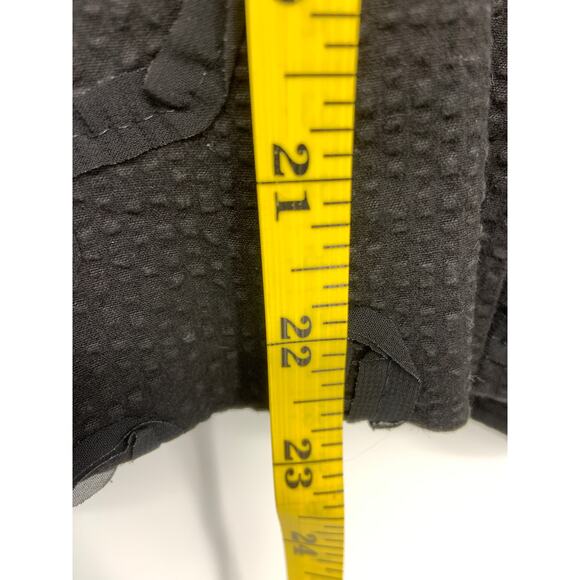 Womens Insight Black Ruffled Cotton Blazer Floral Embroidered 2 Buttons Size 6 - Picture 7 of 7